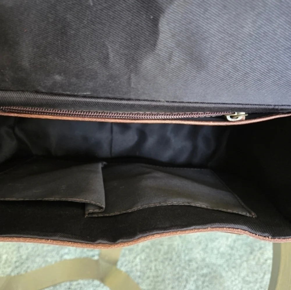 Western Rugged Distressed Grunge Brown Leather Boho Cowboy Messenger Utility Bag